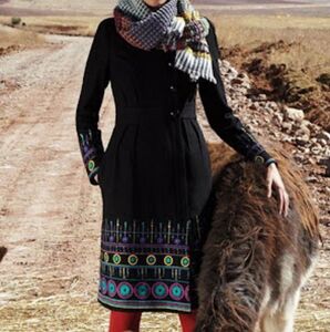 Plenty by Tracy Reese Black Long Sleeve Dress with Colorful Accents